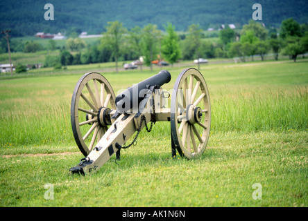 Une vue de vieux canons à New Market Battlefield Park historique dans les montagnes Blue Ridge Banque D'Images