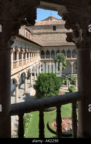 Cloître supérieur dans le Convento de Las Dueñas, Salamanque, Castille et Leon, Espagne Banque D'Images