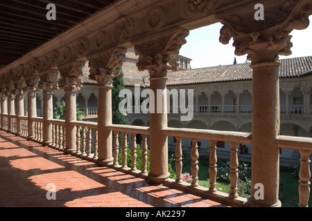 Cloître supérieur dans le Convento de Las Dueñas, Salamanque, Castille et Leon, Espagne Banque D'Images