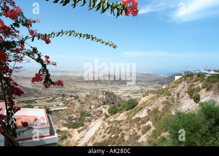 Vue de la vieille ville, Mojacar, Almeria, Andalousie, Espagne Banque D'Images