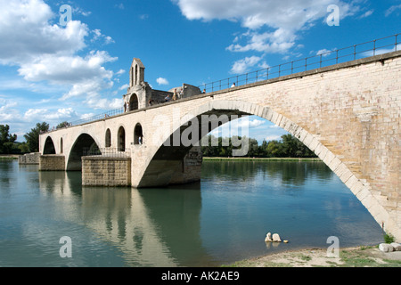 Pont d'Avignon (Pont St Bénézet), Rhône, Avignon, Provence, France Banque D'Images