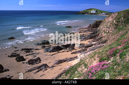 À au sud-ouest du point de Sharpland vers Ile de Burgh près de Bigbury on Sea, dans le sud du Devon Banque D'Images