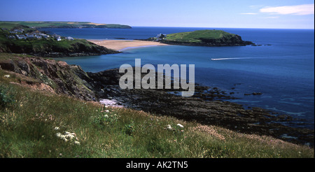 Ile de Burgh approchant par l'ouest sur la côte sud-ouest, chemin South Devon Banque D'Images