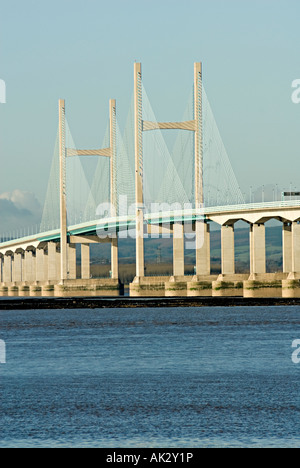 Le pont sur la Severn River estuary sept qui achemine l'autoroute m4 au Pays de Galles ce point de vue est du côté anglais Banque D'Images