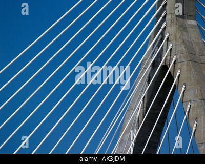 Leonard P Zakim Bunker Hill Memorial Bridge Boston Massachusetts USA Banque D'Images