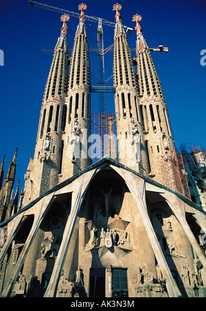 L'Europe. L'Espagne. Barcelone. La Sagrada Familia. Antonio Gaudi architecture. Banque D'Images