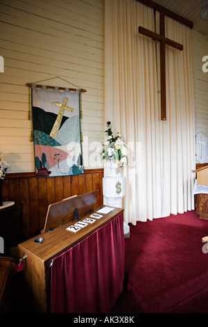 L'intérieur de l'Église Aokautere Nouvelle-zélande Banque D'Images