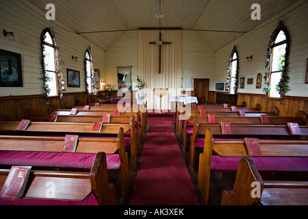 L'intérieur de l'Église Aokautere Nouvelle-zélande Banque D'Images