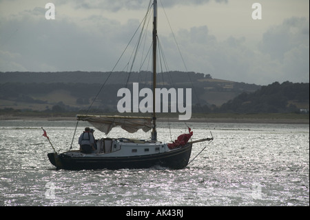 Un millésime à entrer dans la bouche de la rivière Exe avec Dawlish Warren à l'arrière-plan Grande-bretagne Devon Exmouth Banque D'Images