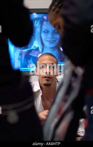 Joueur de Manchester United Rio Ferdinand Banque D'Images