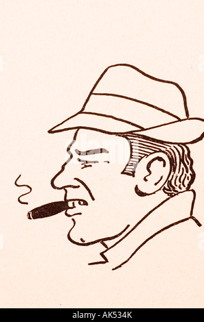 Caricature d'un écolier des années 1950 Rapport annuel Banque D'Images