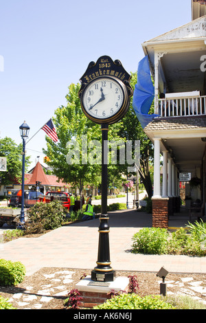 La place de la ville dans l'horloge Frankenmuth Michigan MI Banque D'Images