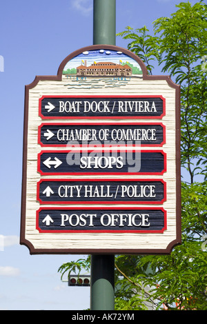 Sites touristiques sign in Lake Geneva Wisconsin WI Banque D'Images