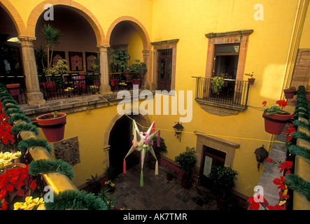 Cour intérieure, patio, la casa de ecala, état de bureaux du gouvernement, Santiago de Queretaro, Queretaro, Queretaro, Mexique de l'état Banque D'Images