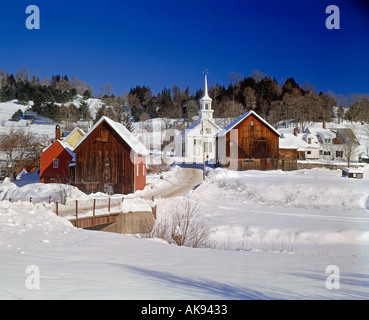 Village de Waits River Vermont USA en hiver Banque D'Images