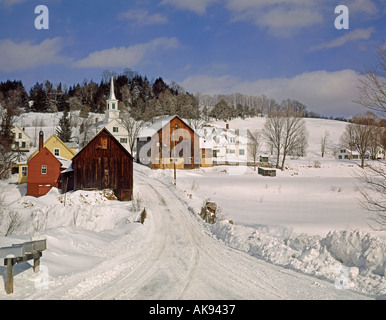 Village de Waits River Vermont USA en hiver Banque D'Images