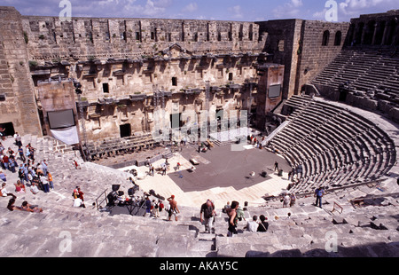 Amphithéâtre romain d'Aspendos dans la région de Turquie Antalya Banque D'Images