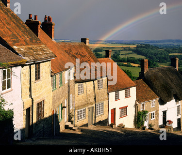 Go - DORSET : Gold Hill au Shaftesbury Banque D'Images