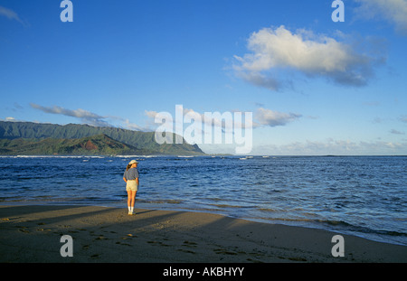 Une vue de la côte de Na Pali des montagnes de la région de Princeville Banque D'Images