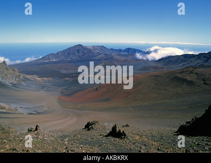 Une vue de cratère de Haleakala National Park Haleakala sur Maui Banque D'Images
