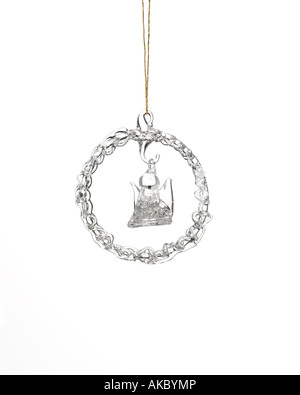 Couronne crystal Christmas ornament hanging raccroché Banque D'Images