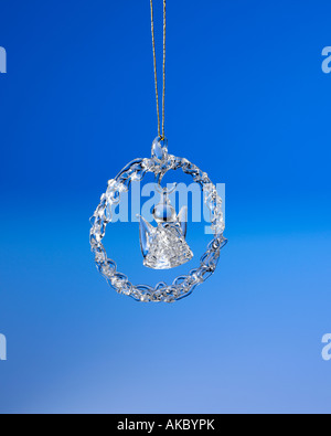 Couronne crystal Christmas ornament hanging raccroché Banque D'Images