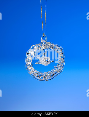 Couronne crystal Christmas ornament hanging raccroché Banque D'Images