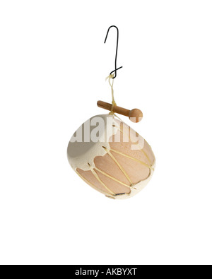 Tambour en cuir Christmas Tree ornament hanging on hook Banque D'Images