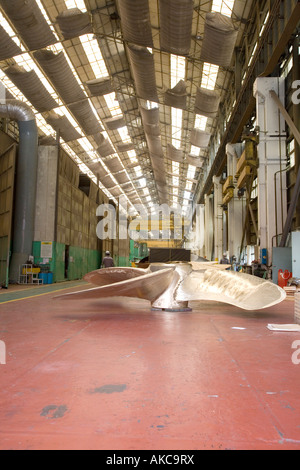 L'hélice à l'usine le plus grand ship yard, Hyundai Heavy Industries. Banque D'Images