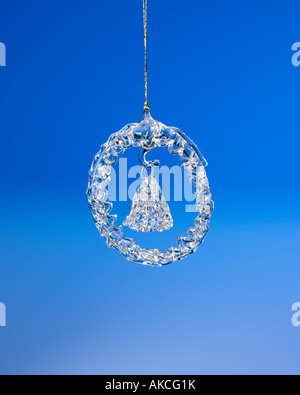 Couronne crystal Christmas ornament hanging raccroché Banque D'Images