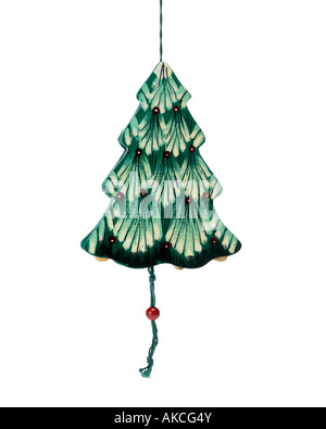 Christmas ornament hanging on white background Banque D'Images