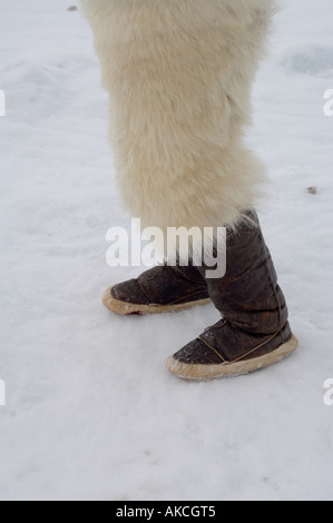 Subistence traditionnels des Inuits pour la chasse La chasse le phoque annelé Qaanaaq Groenland Avril 2006 Banque D'Images