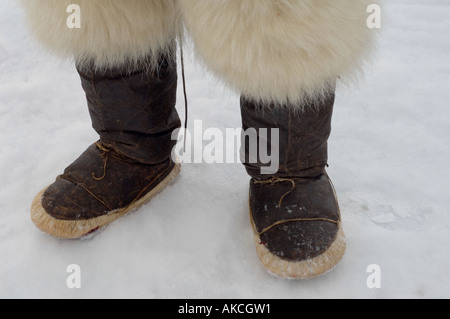 Subistence traditionnels des Inuits pour la chasse La chasse le phoque annelé Qaanaaq Groenland Avril 2006 Banque D'Images