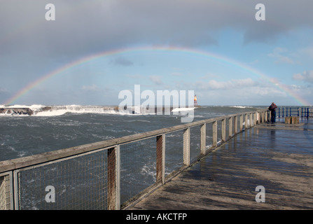 Amble marina jetty Banque D'Images