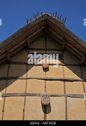 Minka house gable voir dans le jardin de bambous au Jardin botanique de Kew Gardens Londres Banque D'Images