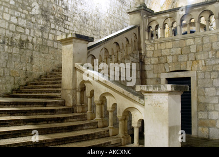 L'Europe du Sud-Est, la Croatie, Dubrovnik, large escalier en pierre Banque D'Images