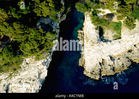 Croatie, péninsule d'lstra, Falaise, vue aérienne Banque D'Images