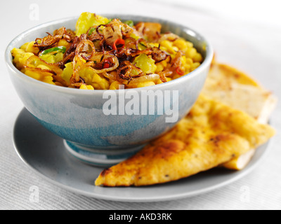 Haricot indien marrow dhal avec la nourriture végétarienne naan editorial Banque D'Images