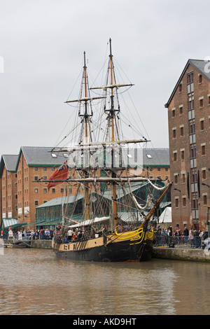 Deux mâts amarrées Phoenix brigadier Gloucester Docks Tall Ships Festival 2007 UK Cotswolds Banque D'Images