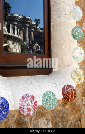 Parc Guell à Barcelone, Espagne. Banque D'Images