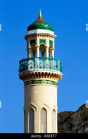 OM, Oman, Muscat, Altstadt von Muscat, Minarett in der Altstadt von Muscat Banque D'Images