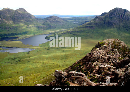 Cul Mor Loch Doire et Cul Dhuibh Pollaidh Inverpolly de Beag Coigach Stac Banque D'Images