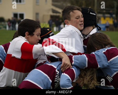 Rugby Junior. Vs Bude, Cornwall Hayle U.K Banque D'Images