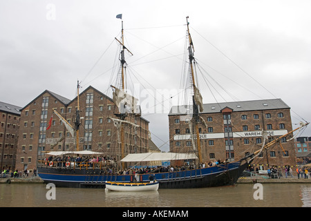 Comte de Pembroke grand voilier trois mâts barque amarré Quai UK Cotswolds Gloucester Banque D'Images