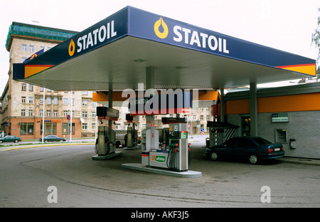 La Lettonie, Riga, Tankstelle Statoil Banque D'Images