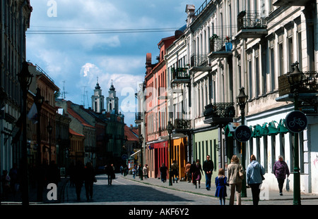 Osteuropa, Lituanie, Kaunas, Altstadt, Vilniaus gatve Fussgängerzone Banque D'Images