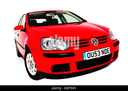 2004 rouge vw golf mk5 tdi 19 en studio Banque D'Images