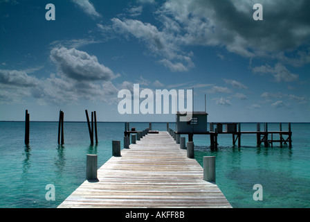 Jetty Green Turtle Cay Bahamas Banque D'Images