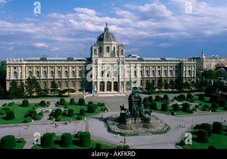 Wien, Österreich, je Maria-Theresien-Platz, Blick vom Dach des musées Naturhistorischen über den Maria-Theresien-Platz Banque D'Images