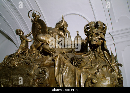 Wien, Österreich, Neuer Markt, Kapuzinergruft, détail von Sarkophag Kaiser Karls VI Banque D'Images